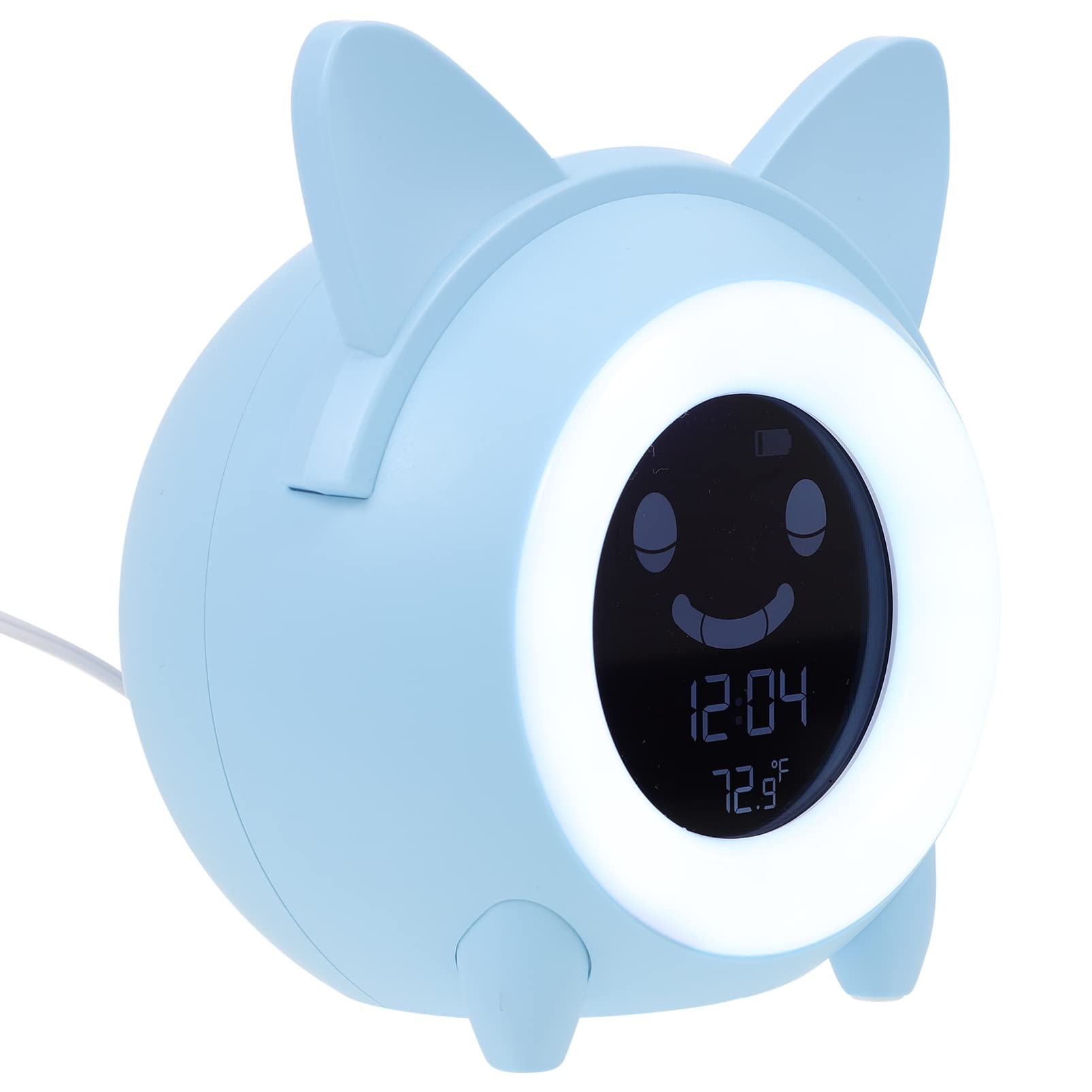 Réveil Numérique Garçon et Filles avec Veilleuse, Design Créatif Bleu