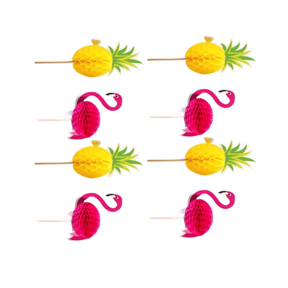 20pièces Décorations De Gâteau Flamingo Et Ananas Plastique pour Anniversaire Picks De Gâteau Tropicaux Idéaux pour Et Desserts Fête