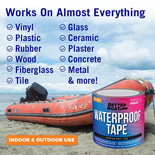 Image of Better Boat Clear Waterproof Tape for Leaks Heavy Duty Marine Grade Seal Tape, 15 ft x 4 in, Invisible Repair, Pools, Shower, Windows