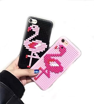 Amazon Co Jp ドット絵 ブロック フラミンゴ Iphoneケース Iphone7 Plus ブラック おしゃれ かわいい ドット チップ ブロック ピース スマホケース 家電 カメラ