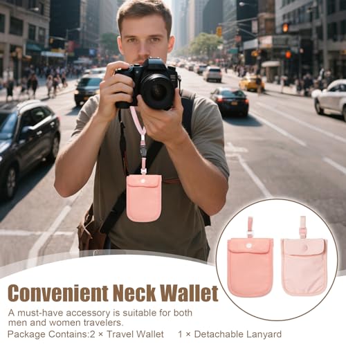 Image of Wallet, 2PCS RFID Washable Hidden Boot Wallet- Adjustable, Credit Cards & Money & Valuables with Adjustable Elastic Neck Strap Suitable for All Bra Sizes -Anti-Pickpocket Travel Pouches Under Clothes