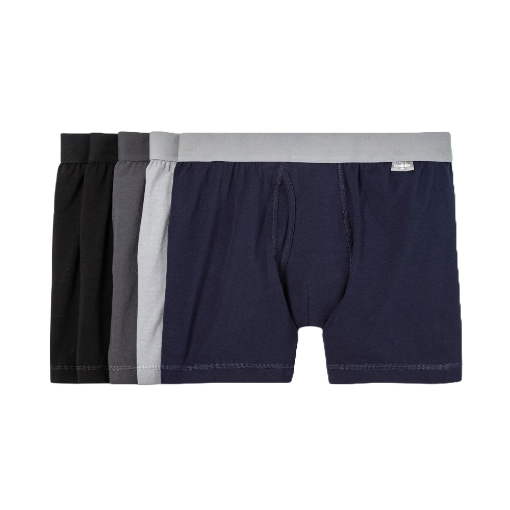 Goodfellow & Co Men's Woven Boxer Shorts 4pk -, Black/Gray/Navy, L