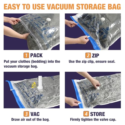 Image of Travel Vacuum Bags with Electric Pump, Vacuum Travel Bags for Luggage and Suitcase, Combo 9 Pack