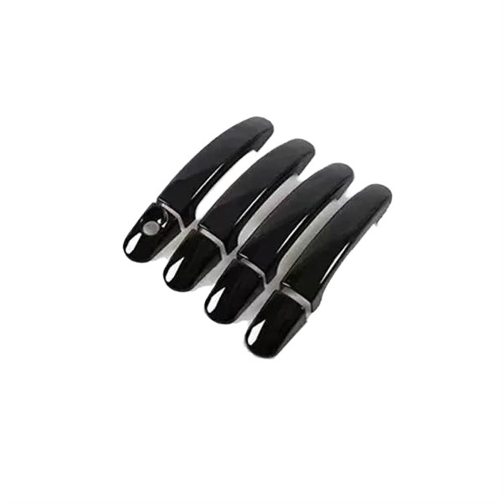 Lzbzhb Metallic Blcak 4Pcs Car Exterior Outsidedoor Handle For Opel For Corsa D 2007~2014 Gloss Black Carbon Fiber Chrome Car For Smart Door Handle Cover Trim Exterior Accessories(Metallic Blcak 4Pcs)