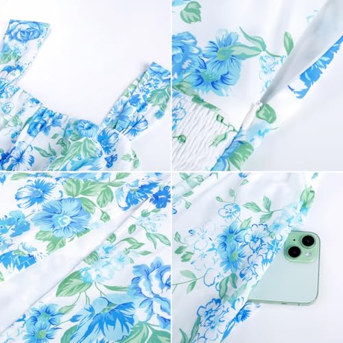 Image of GRACE KARIN 2026 Women's Summer Floral Wedding Guest Dress,Beach Flowy A Line Maxi Off Shoulder Bridesmaid Dresses