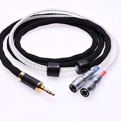 GAGACOCC Black Sleeve 16 Cores 5N Pcocc Silver Plated HiFi Cable for Mr Speakers Ether Alpha Dog Prime Headphone Upgrade Cable Extension Cord (1.8meter (6feet), Silver Plated)