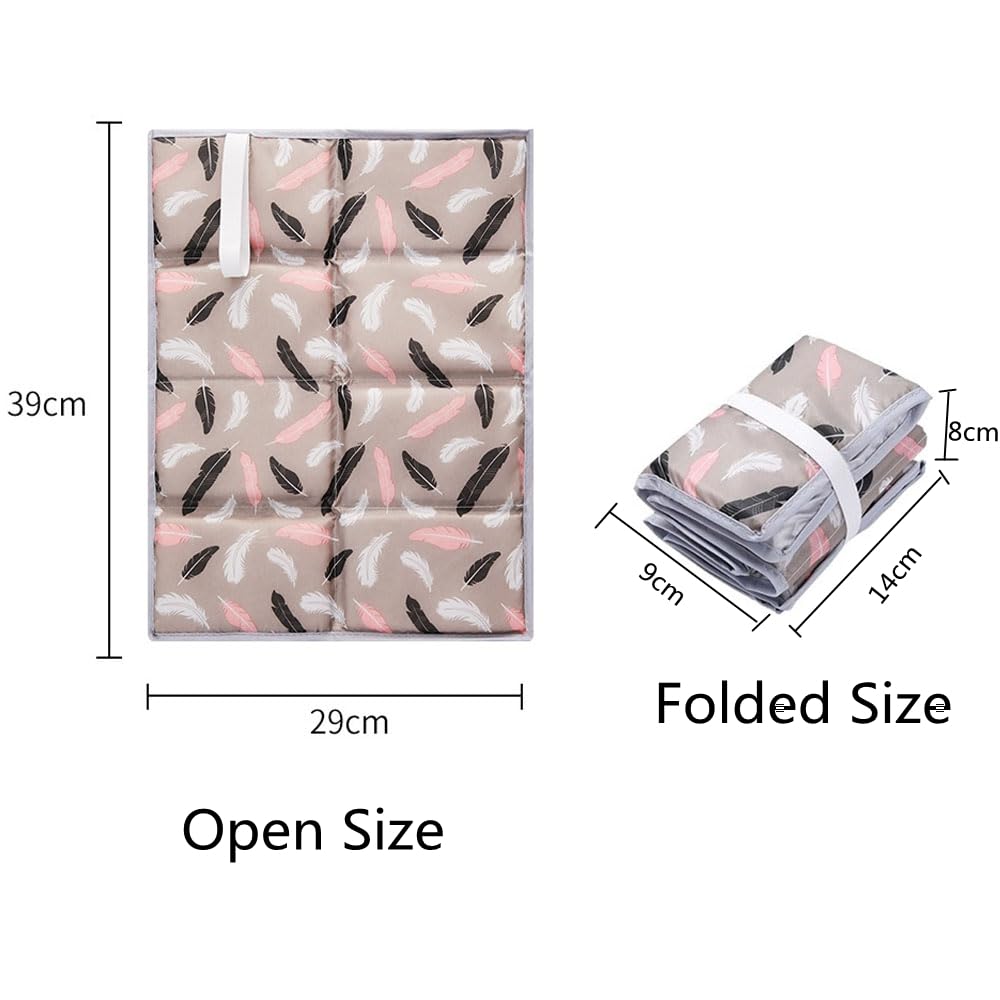 LRENNA Outdoor Folding Foam Sit Mat 2Pack, Reusable Waterproof 15x11in Camping Beach Seat Cushion for Picnic, Hiking, Backpacking (Feather)