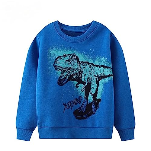 Image of HILEELANG Toddler Boy Sweatshirts Crewneck Long Sleeve Pullover Cotton Graphic Christmas Clothing