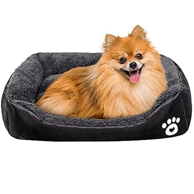 Urijk Soft Washable Dog Cat Bed, Waterproof Oxford Dog Basket Bed for Puppy Small Medium Large Dog Cat, Soft Warm Fleece Dog Cuddler Bed Bolster Lounge with Non Slip Water Resistant Base