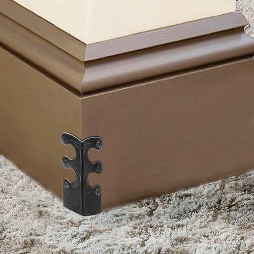 Image of 15PCS Solid Brass Skiffers Board Corner Protectors, Skirting Baseboard Corner Bracket, Vintage Metal Corner Safety Protector, Decorative Cover, Black, 15 Pack
