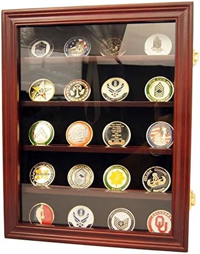 Miniatura 3 de Moneda de desafío militar bloqueable 30, chip de póker, gabinete de exhibición de monedas deportivas, puerta de cristal, Coin30-CHR