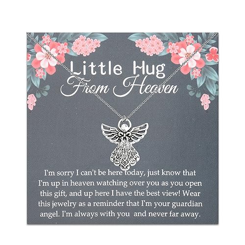 BLEOUK Hug From Heaven Necklaces Gift Birthday Christmas Wedding Keepsake Letter From Heaven Sympathy Condolence Gift - Main Image