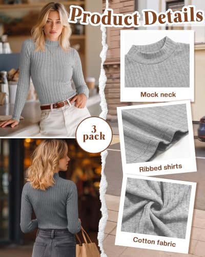 Women's Mock Turtleneck Tops 3-Pack - Image 3