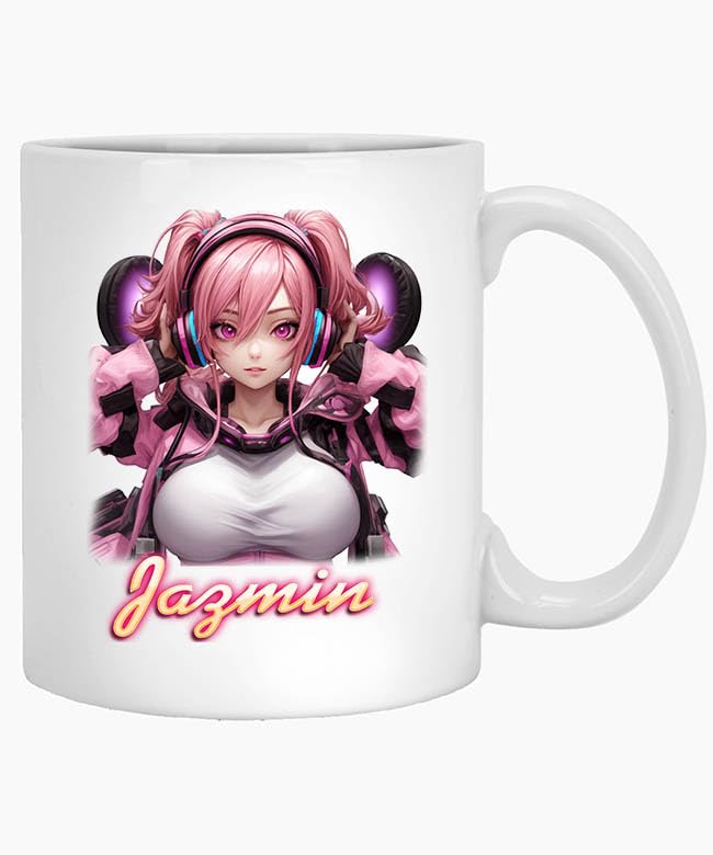 Personalized Game Mug, Custom Video Game Name Jazmin 11oz White Mug Gift, Anniversary Gift for Wife, Girlfriend, Gift for Game, Teenage Girl Gifts,