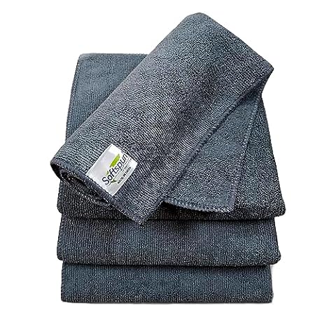 SOFTSPUN Microfiber Cloth for Car Bike Cleaning Polishing & Detailing, Pack of 4, 40x40cm