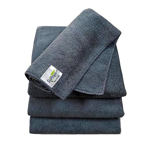 SOFTSPUN Microfiber Cloth - 4 pcs - 40x40 cms - 340 GSM Grey! Thick Lint & Streak-Free Multipurpose Cloths - Automotive Microfiber Towels for Car Bike Cleaning Polishing Washing & Detailing.