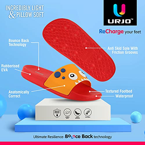 Image of URJO Kids's Sliders /Slippers Lightweight Super Flexible Arch Support Durable Anti Skid & Stylish Dailywear Sliders /Slippers for Boy's & Girl's