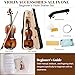 Kmise Violin 4/4 Full Set, High Density Ebony Violins, Glossy Acoustic Fiddle for Adults, Beginners, Students with Violin Case, Rosin, Strings, Bow, Shoulder Rest, Beginner's Guide (Ebony, 4/4)