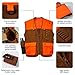 BASSDASH Upland Game Field Water-Resistant Bird Hunting Vest with Multi Pockets Brown/Orange Men Women FV11