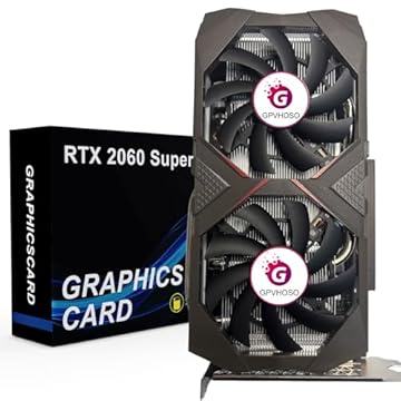GPVHOSO Placa gráfica RTX 2060 Super 8GB 256Bit GDDR6 placa de vídeo com Ray Tracing, ventiladores duplos, PCI Express x 16 3.0 HDMI Display Port DVI, suporta até 8K para escritório criativo trabalho