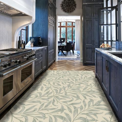 Tapis de lit lavable vert pâle pour éviter les glissades au salon