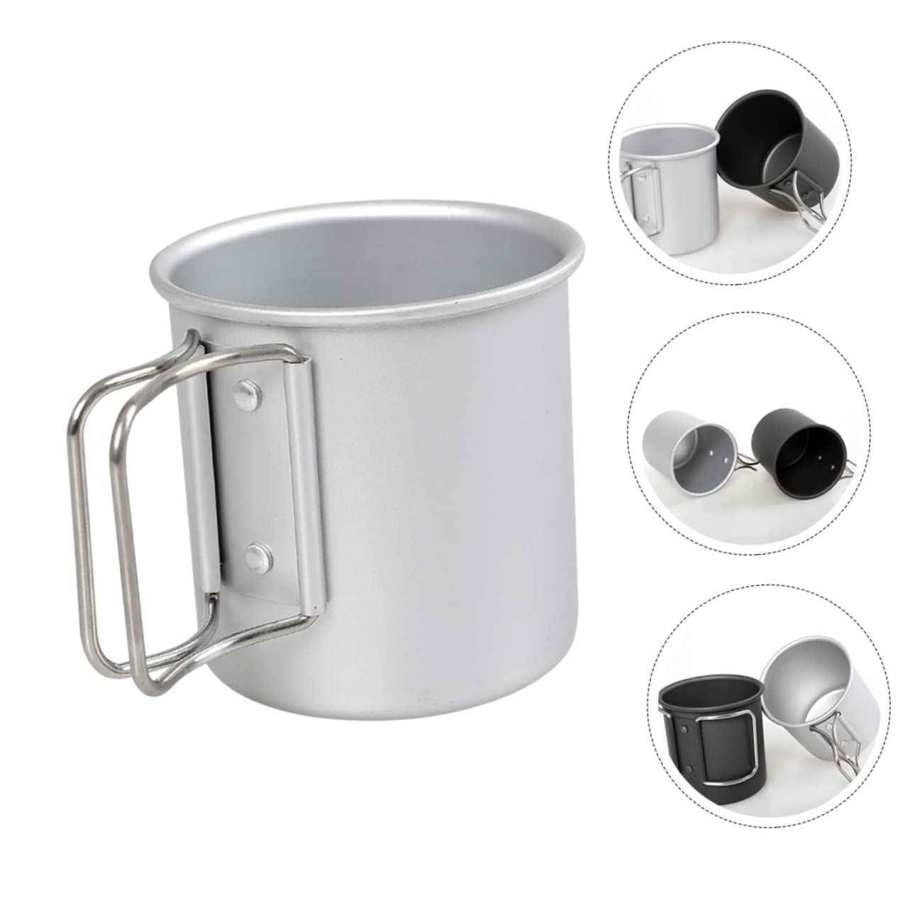 BESPORTBLE 4pezzi Bicchiere Pieghevole Lega Di Alluminio Per Campeggio Tazza Portatile Per Caffè e Bevande Per Escursionismo e Outdoor Design Elegante e Resistente