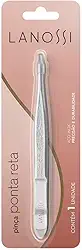 Pinça Ponta Reta, Cor Silver, Lanossi.