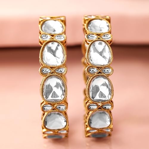 Image of Rubans Bangles Set of 2 Cubic Zirconia Ethnic Stylish Jewellery Gift for Women & Girls