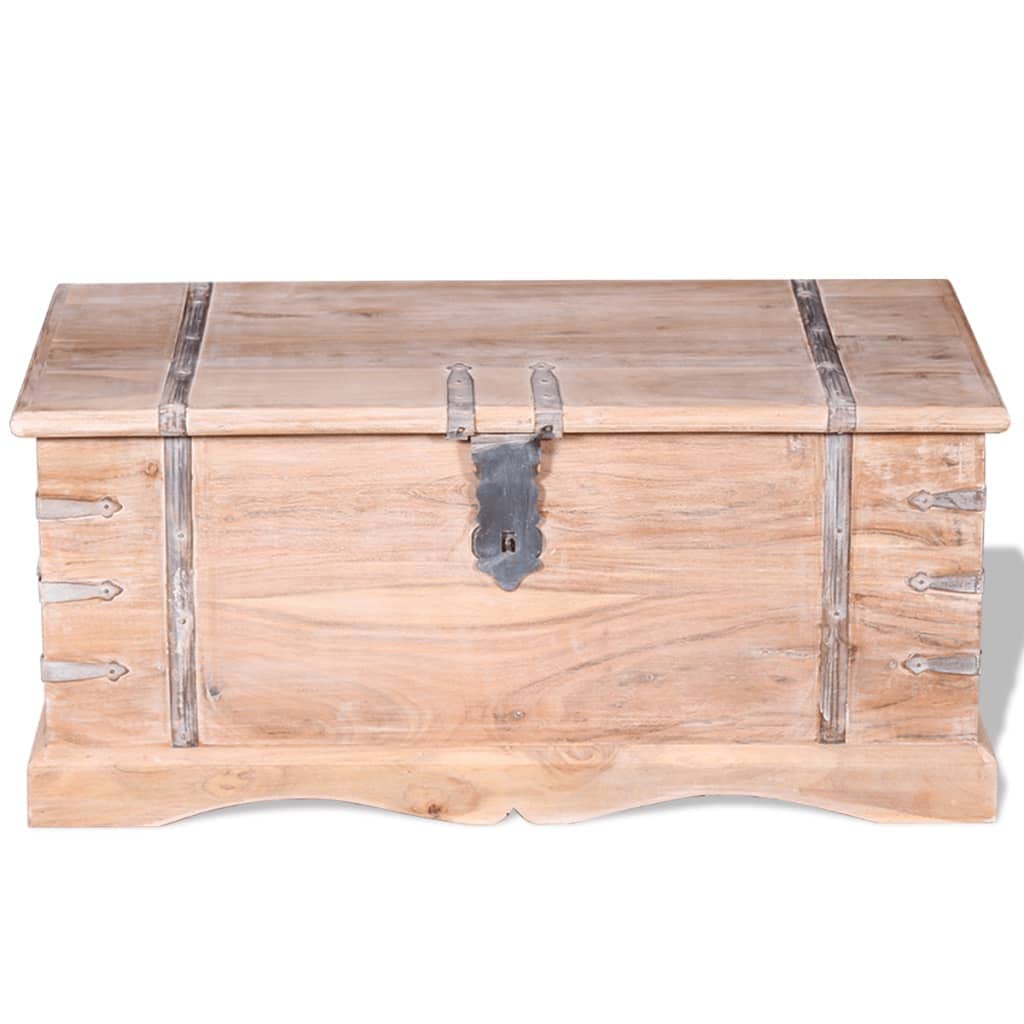 vidaXL Massivholz Aufbewahrungstruhe Holztruhe Couchtisch Beistelltisch Akazie, Klein, Für Werkzeuge und Geräte im Garage oder für den Transport von zerbrechlichen Gegenständen