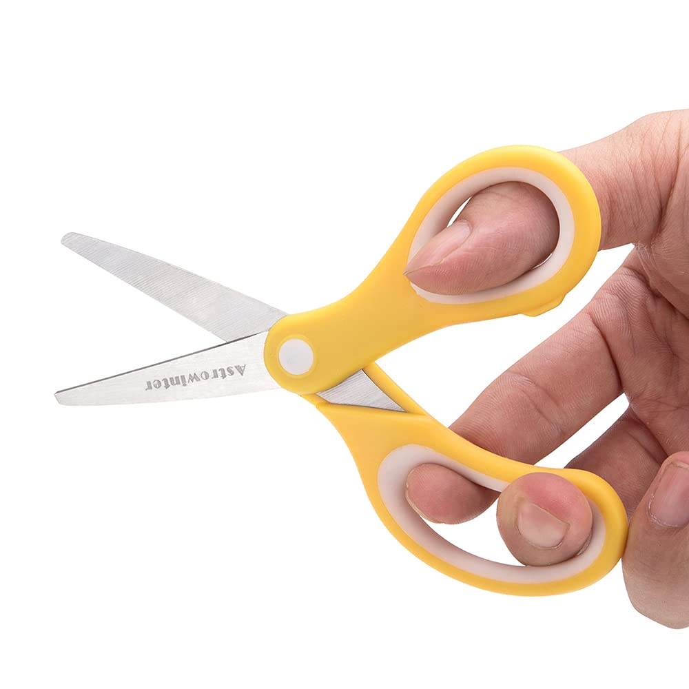 AW-003-R48-C Kinderschere für Lehrer, abgerundete Spitze, 14 cm, weiche Haptik, stumpfe Schere für Schule und Schüler