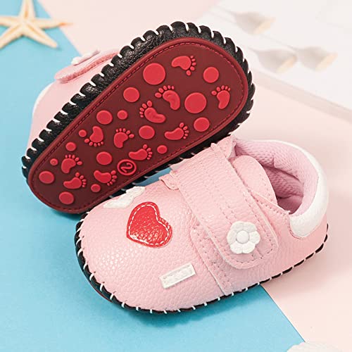 Image of HsdsBebe Baby Boys Girls Pu Leather Hard Bottom Walking Sneakers Toddler Rubber Sole First Walkers Infant Cartoon Slippers Crib Shoes