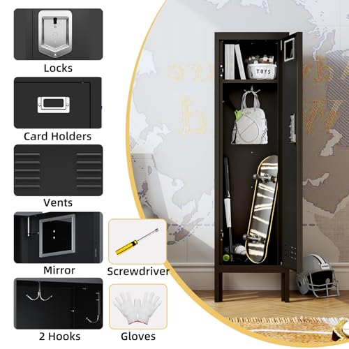 Image of BUTISOW Metal Cabinet Home Office Storage, Lockable Steel Locker with Door, 54 inch Height, Multi-Purpose for Home, Office, Gym, School, Garage