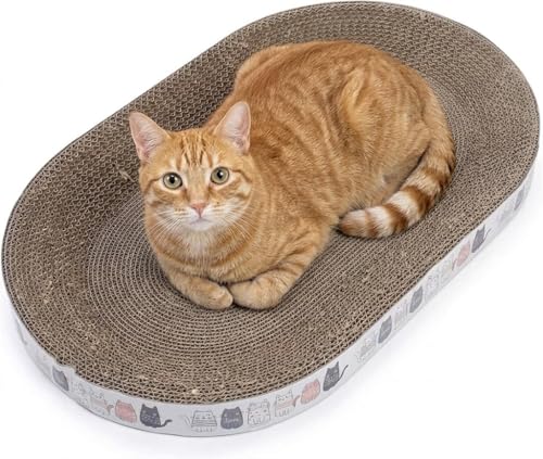 Rascador ovalado para gato 41.9x26.9x5.5 cm cartón miniatura 1