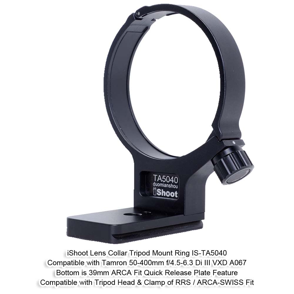 iShoot Anello di montaggio per treppiede Collare per obiettivo compatibile con Tamron 50-400mm f/4.5-6.3 Di III VXD A067, Porta Staffa di Supporto per Lenti è Arca-Swiss Fit Piastra a Sgancio Rapido