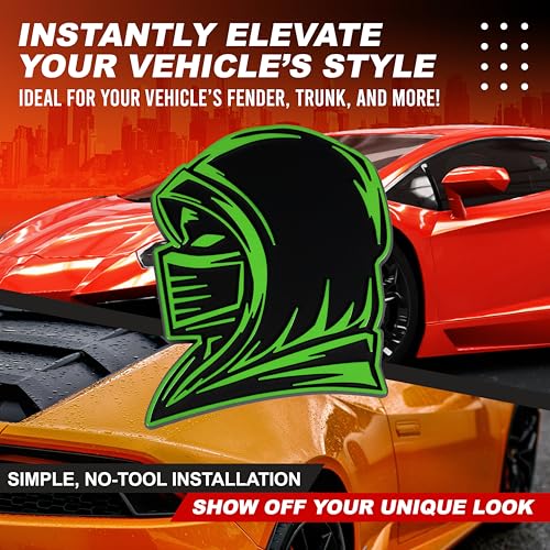 Image of Ninja Emblem, Custom 3D Car Badge - Universal Exterior Accessories for Car, Truck, SUV, Motorcycle (Set of 2) (Green)