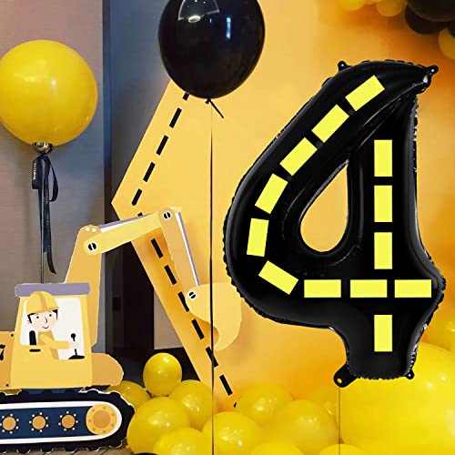 Construction Balloons Construction Birthday Party Supplies Vehicle Car Themed Party Decorations For Boys Foil Truck Balloon Number Balloons Dump Truck Excavator Tractor Wheels Party Favor #TOP5