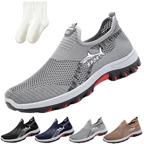 Jarv Cooling Comfort Sneaker, Breathable Mesh Slip On Walking Shoes for Men, Soft Bottom Anti-Slip Summer Casual Footwear