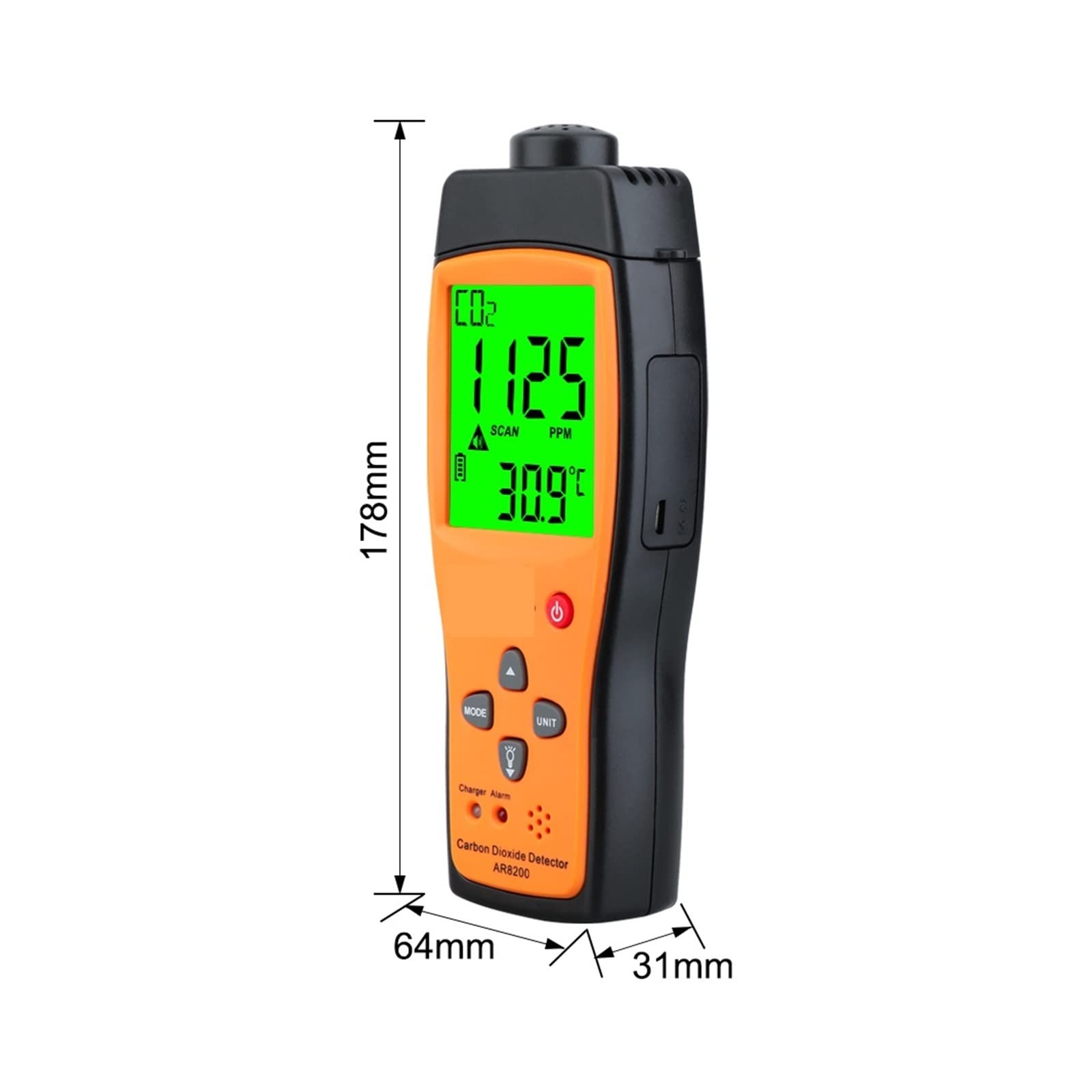 Monitor jakości powietrza w pomieszczeniach, Analizator gazu Miernik CO2 Monitor Detektor gazu Detektor dwutlenku węgla Monitor jakości powietrza w pomieszczeniach Tester CO2,do domowego biura