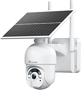 Ctronics 2K 3MP Caméra Surveillance Extérieure Solaire avec Panneau 6W, Vision Nocturne Couleur 25m & Spotlight, PC/APP, FTP/Cloud/128Go, PIR Détection Mouvement, Audio Bidirectionnel, IP66 asin的图片