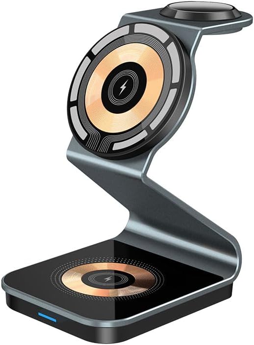 Miniatura 2 de Estación de carga de cargador inalámbrico 3 en 1 para iPhone, Apple Watch y AirPods - Solución de carga rápida y conveniente (gris)