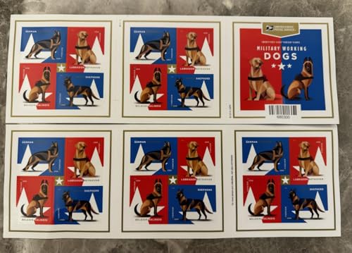 Military Working Dogs Postage Stamps Sheet of 20