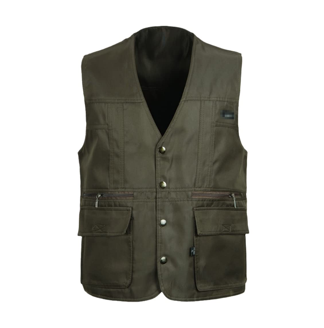 Chaleco clásico de múltiples bolsillos para hombre, chaleco de trabajo sin mangas con capa sólida, chaqueta de chaleco de malla para fotógrafos