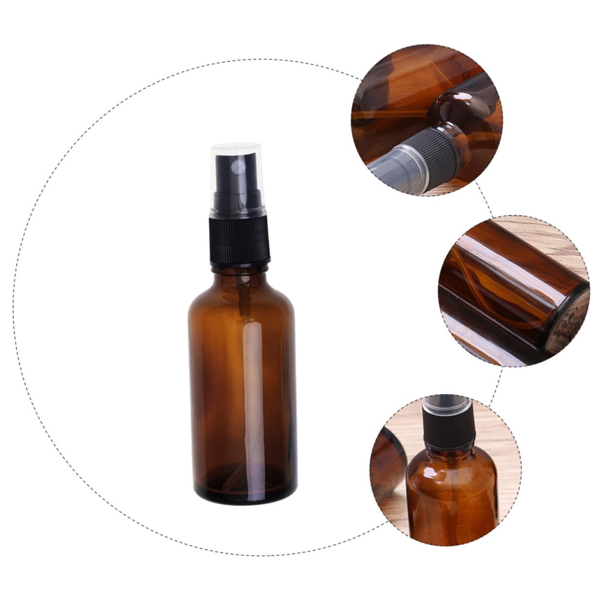 Braune Glas Sprühflaschen 50ml Wiederbefüllbar für Weihachten Party