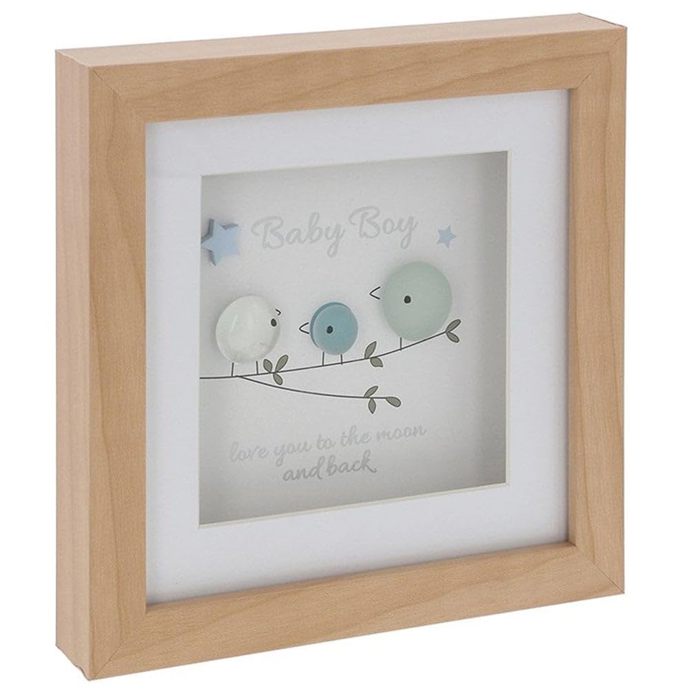 Shudehill Giftware Pebble Glass Square Plaque Baby Boy Wall Art