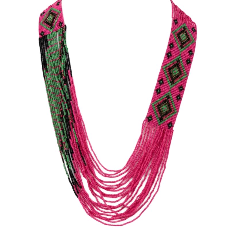 Collier ukrainien Gerdan fait main en perles de rocaille de prestige
