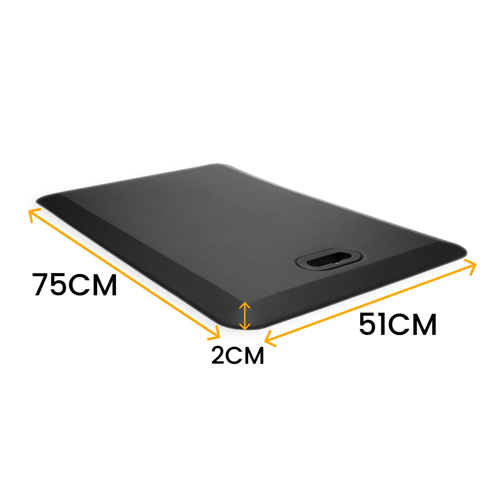Fohfurniture Tapis anti-fatigue pour poste de travail debout 75 x 51 x 2 cm avec poignée pour table haute, bureau, cuisine, bureau, cuisine, bureau, tapis de travail pour debout debout, étanche et