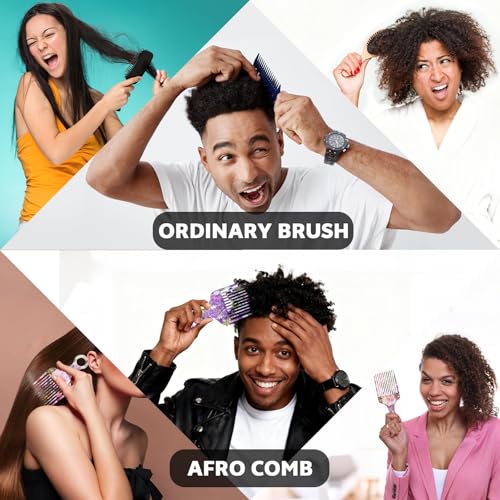 Peines Afro Pick para Cabello Rizado Natural, 2 Piezas miniatura 5