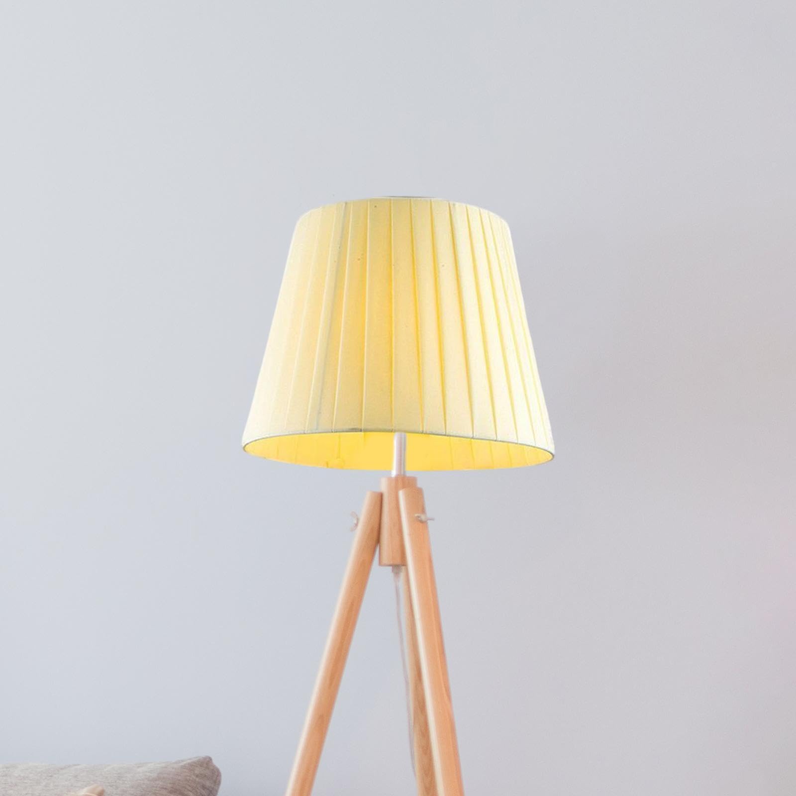 Pantalla de Lámpara de Tela - Cubierta para Lámpara Lámparas/lámparas de Pie Accesorio de Iluminación Luz Decoración del Hogar para Sala de Estar Hote, Borde Recto Amarillo, Individual