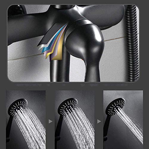Ensemble de robinet de douche noir avec pommeau de douche à main LUNEZY - 5