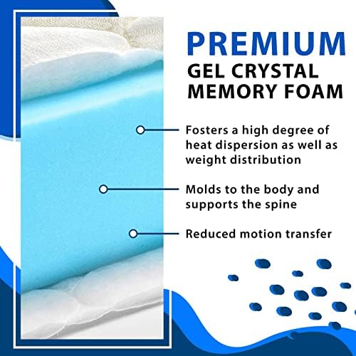 Single Mattress Memory Foam - Hybrid Coil Bonell Spring 3ft Matress 90 x 190 cm - 7.5 Inch Deep Quilted Sprung Breathable Orthopedic Hypoallergenic Cool Blue Gel - Grey Border